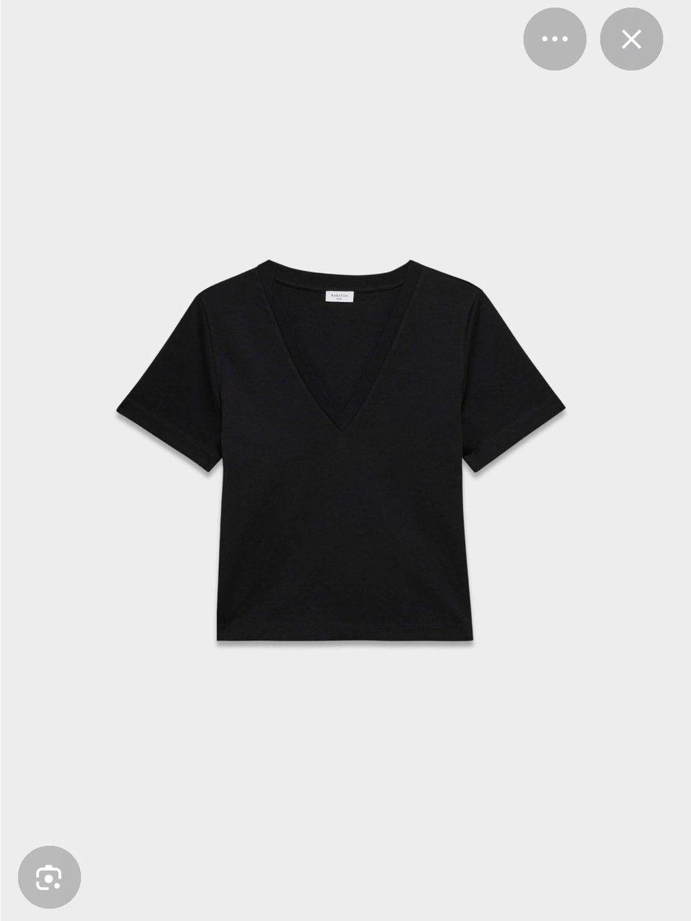Aritzia Interlock Cotton Verify V-neck T-shirt - S - Black - Like New - Picture 3 of 6